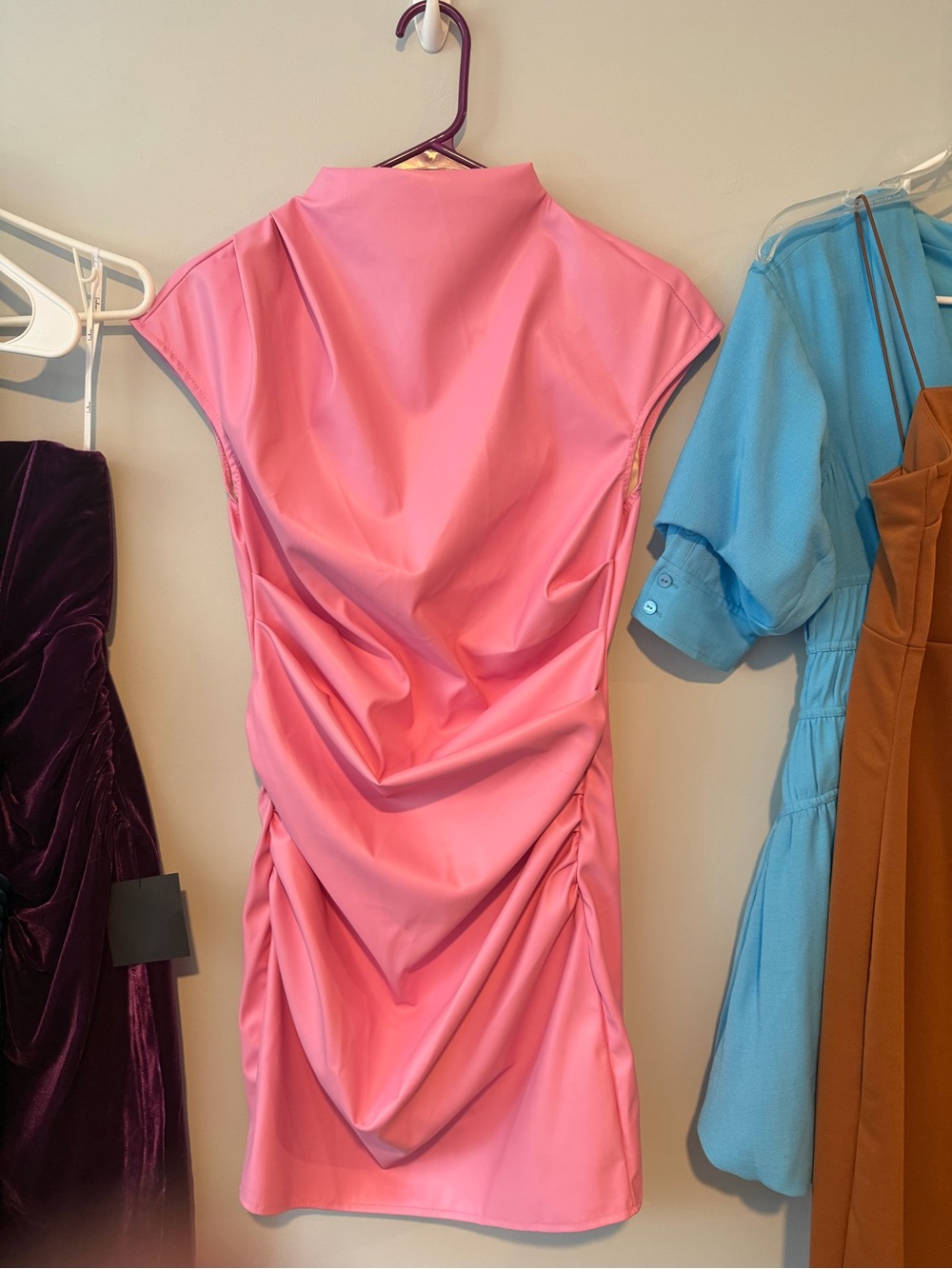Pink Ruched Mini Dress - Picture 2 of 2